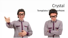  Presentation with student - Audience pleasing presentation theme consisting of college abroad - young male student isolated backdrop and a  colored foreground