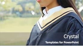  Presentation with graduation - Slides enhanced with college adjustment - body part of woman background and a ocean colored foreground