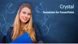  Presentation with library - Beautiful theme featuring college adjustment - pretty student in the library backdrop and a  colored foreground