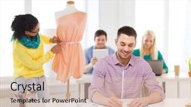  Presentation with office inauguration launch start up - Presentation design enhanced with college adjustment - startup education fashion and office background and a  colored foreground