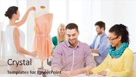  Presentation with office inauguration launch start up - PPT theme consisting of college adjustment - startup education fashion and office background and a  colored foreground