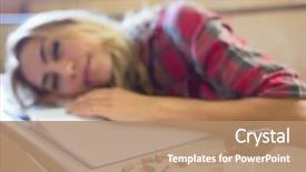  Presentation with lecture hall - Amazing slides having college anxiety - anxious female student during class backdrop and a coral colored foreground