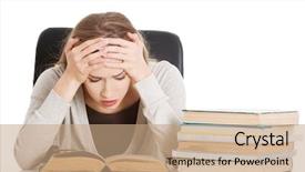  Presentation with worried female college student for health check up - Amazing slide deck having college anxiety - beautiful casual woman student worried backdrop and a coral colored foreground