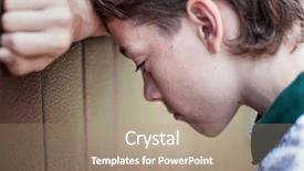  Presentation with sad child - Theme with college anxiety - sad child outdoors unhappy teenager background and a coral colored foreground