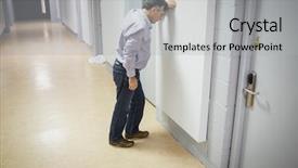  Presentation with wall mart - PPT layouts featuring college anxiety - worried professor leaning on wall background and a light gray colored foreground