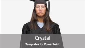  Presentation with sadness woman cry - PPT layouts featuring college anxiety - young hispanic woman wearing graduated background and a  colored foreground