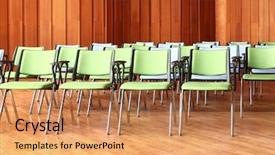  Presentation with lecture hall - Colorful PPT theme enhanced with college assembly - seats in lecture hall backdrop and a  colored foreground