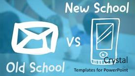  Presentation with digital image - Colorful slide set enhanced with college auditoriums designs - digital composite image of letter backdrop and a  colored foreground