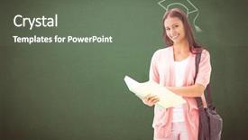  Presentation with smiling kids at summer camp - Audience pleasing slide deck consisting of college backgrounds - pretty student smiling at camera backdrop and a gray colored foreground