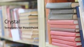  Presentation with books - Cool new PPT layouts with college bound - image of books backdrop and a  colored foreground