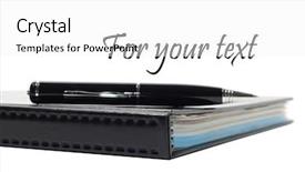  Presentation with note book - Beautiful slides featuring college bound - note book and ballpoint silver backdrop and a white colored foreground