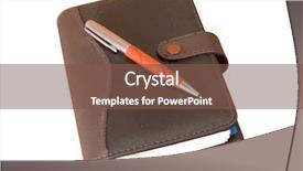  Presentation with bound - PPT layouts consisting of college bound - notebook and a pen background and a tawny brown colored foreground