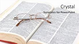  Presentation with bound - Presentation theme featuring college bound - open book with eye glasses background and a white colored foreground