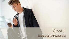  Presentation with college - Amazing slides having college boy in hall using smartphone backdrop and a lemonade colored foreground