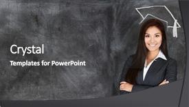  Presentation with ready - Presentation design consisting of college career - confident businesswoman who is ready background and a dark gray colored foreground