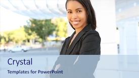  Presentation with african american in computer class business - Cool new presentation theme with college career - pretty african american business woman backdrop and a light blue colored foreground