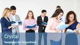  Presentation with club - Cool new presentation with college clubs - group of people reading books backdrop and a  colored foreground