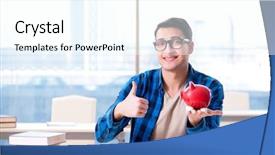  Presentation with cost - Beautiful presentation theme featuring college costing - concept of affordable textbooks backdrop and a cool aqua colored foreground