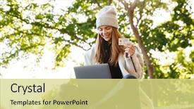  Presentation with happy birthday card brother - Slide deck enhanced with college credits - happy young woman dressed background and a yellow colored foreground