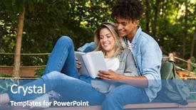  Presentation with young happy couple - Beautiful theme featuring college dating - happy young multiethnic couple spending backdrop and a  colored foreground