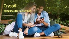  Presentation with outdoors - Amazing presentation theme having college dating - image of excited emotional young backdrop and a tawny brown colored foreground