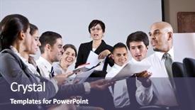  Presentation with diverse business people - Audience pleasing PPT theme consisting of college ethnic - hispanic woman leading diverse group backdrop and a violet colored foreground