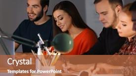  Presentation with advocacy for esol students - Cool new slides with college examinations - students doing homework together indoors backdrop and a red colored foreground