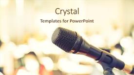  Presentation with vintage festival - Beautiful slide deck featuring college festival - black microphone in conference room backdrop and a cream colored foreground
