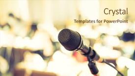  Presentation with vintage festival - Audience pleasing slide set consisting of college festival - black microphone in conference room backdrop and a cream colored foreground