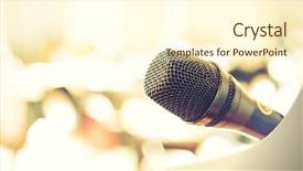  Presentation with vintage festival - Presentation theme consisting of college festival - black microphone in conference room background and a cream colored foreground