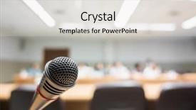  Presentation with vintage festival - Theme with college festival - black microphone in conference room background and a sky blue colored foreground