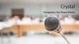  Presentation with vintage festival - Slides enhanced with college festival - black microphone in conference room background and a light gray colored foreground