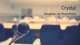  Presentation with vintage festival - Beautiful slides featuring college festival - black microphone in conference room backdrop and a lemonade colored foreground