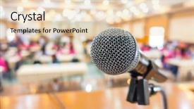  Presentation with conference - Beautiful slides featuring college festival - black microphone in conference room backdrop and a lemonade colored foreground