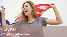  Presentation with dynamic system - Slides featuring college festival - gorgeous dynamic young woman smiling background and a coral colored foreground