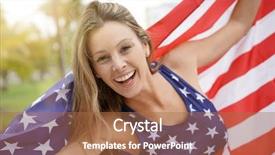  Presentation with grave marker american flag - Presentation theme having college festival - proud attractive woman flying american background and a red colored foreground