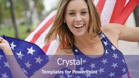  Presentation with american flag and eagle - Amazing slides having college festival - proud attractive woman flying american backdrop and a violet colored foreground