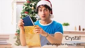  Presentation with college - Slide deck consisting of college festival - young student with book background and a coral colored foreground