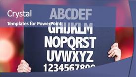  Presentation with alphabet - Beautiful PPT theme featuring college font - alphabet card with colorful background backdrop and a ocean colored foreground