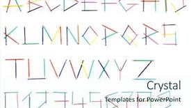  Presentation with colored pencils - Cool new slide deck with college font - letters and numbers alphabet backdrop and a cool aqua colored foreground