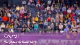  Presentation with basketball court - Colorful PPT theme enhanced with college football - defocused background of crowd backdrop and a violet colored foreground