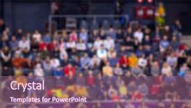  Presentation with basketball court - PPT layouts having college football - defocused background of crowd background and a violet colored foreground