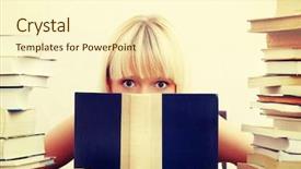  Presentation with student - Colorful presentation design enhanced with college girls - young student woman with lots backdrop and a cream colored foreground