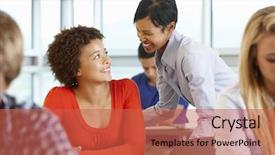  Presentation with helping - Audience pleasing slide set consisting of college grades - african american teacher helping student backdrop and a red colored foreground