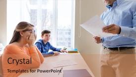  Presentation with school professional learning community - Cool new slide deck with college grades - education school learning and people backdrop and a coral colored foreground