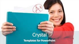  Presentation with female college student uti - Slides featuring college grades - happy female student showing her background and a teal colored foreground