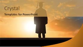  Presentation with college success - Slides enhanced with college-graduate-commencement-day-looking background and a yellow colored foreground
