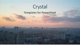  Presentation with infrastructure - Slides having college infrastructure - aerial view of the city background and a sky blue colored foreground