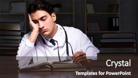  Presentation with medical student - Presentation theme with college interns - medical student preparing for university background and a wine colored foreground