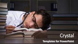  Presentation with medical student - Cool new slide deck with college interns - medical student preparing for university backdrop and a tawny brown colored foreground